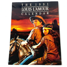 Louis L'Amour Wall Calendar Cowboy 1991 Large Art Prints Each Month Bantam VTG picture
