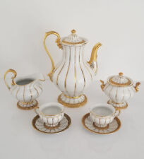 Fine Meissen BAROQUE GOLD Heavy Gilt Tea Set w/ Teapot & 2 Cups, 24K Gold Leaf  picture