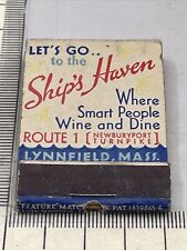 Rare Feature Matchbook  Ships Haven  Circa 1925  Lynnfield, Mass gmg Unstruck picture