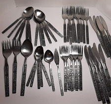 Vintage 41pc Northland Spring Fever Stainless Flatware Korea Mid Century Modern picture