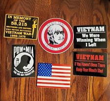 American Flag Fonda POW-MIA Vietnam War Veteran Vet Decal Sticker Lot of 6 picture