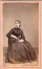 Young Woman, Lovely Dress, Fashion, c1860, CDV Photo #2191 picture