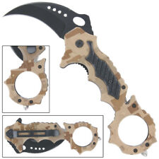 KARAMBIT Spring Assisted Tactical Folding Knife Emergency Blade Pocket Open picture