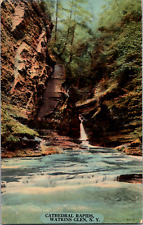 Vintage C. 1912 Cathedral Rapids Waterfall Watkins Glen New York NY Postcard  picture
