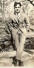 DREAMBOAT Vtg 1940's Handsome Beefy Dapper Man Posing In Suit PHOTO Gay Int picture