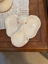 Vintage 1950s Hand Painted Elephant Divided Baby Plate  picture