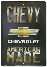 Chevrolet Chevy American Made  Embossed Metal Sign 8x12 picture
