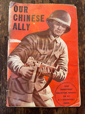 WWII 1944 Our Chinese Ally Booklet China War Dept Education Vintage picture