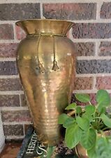 Vintage Hammered Brass Floor Vase 16