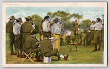 Military Army Soldiers Military Band Practice WW1 WWI Era Postcard c1915-20 picture