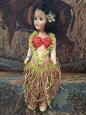 1940s 50s Hula Girl Dancer Hawaii Celluloid Doll vintage Working Blue Eyes  picture