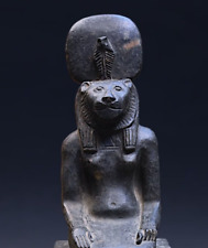 RARE ANTIQUE MASTERPIECE Of The Seated Sekhmet Statue Ancient Goddess Of War BC picture