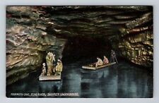 Mammoth Cave KY-Kentucky, Echo River, Boats, Vintage Postcard picture