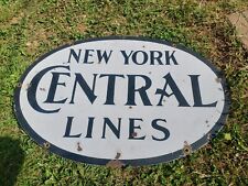 Porcelain Double Sided Sign. New York Central Lines. Oval Sign. Railroad picture