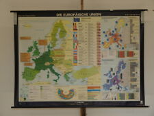 Eu Ezb European Union Euro Quo Vadis Europe? 1995 Schul-Wandkarte 62 3/16x44 picture