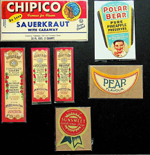 VINTAGE SEVEN BOX OR CAN LABELS -E12-J-A picture