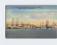Postcard US Coastal Guard & Maritime Training Ships at Anchor Bayboro Harbor FL picture