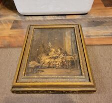 Antique Victorian vanity jewelry box with photo art print circa late 19 century picture