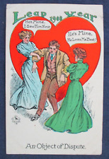 1908 Leap Year Comic Romance Marriage Greeting Postcard picture