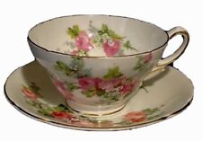 Vintage Stanley Fine Bone China Tea Cup Saucer England Dainty Pink Roses Floral  picture