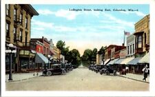  Postcard Ludington Street facing East Columbus WI Wisconsin c.1915-1930   I-406 picture