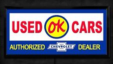 BRIGHT LED LIGHTED CHEVY GARAGE USED CARS OK CHEVROLET DEALER / GARGE SIGN picture