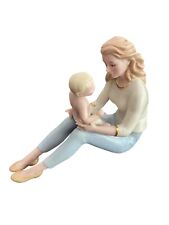 Lenox Mother's Adoring Love Figurine Mom Holding Baby on Knee Blonde Hair Blue picture