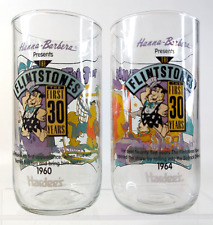 Set of 2 Hardee's Hanna-Barbera The Flintstones Collectible Glasses 1960, 1964 picture