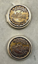 WASHINGTON CROSSING PENNSYLVANIA 2 Vintage BROKEN Metal Coin MEDALLION Buttons ? picture