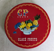 VTG CP Brand Glace Fruits Fruit Bowl Red Tin Christo Poulos Inc New York NY AA94 picture