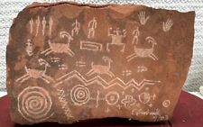 Vintage Native Southwestern Rock Petroglyph Sandstone Art Signed C Burdink picture