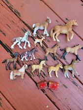 12 Schleich Farm Animals Horses Deer Donkey Cow Figurines Hay picture