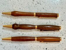 3 ~ Tiger Wood Hand Turned Pens - Vintage from Estate - Very Nice - Mint Cond. picture