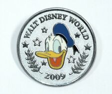 Disney Pin Trading Donald Duck 2009 Walt Disney World Silver Coin Style Circle picture