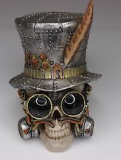 Steampunk Skull - Resin - Top Hat Goggles Gears picture