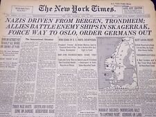 1940 APRIL 11 NEW YORK TIMES - NAZIS DRIVEN FROM BERGEN, TRONDHEIM - NT 230 picture