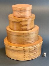 Exceptional Assembled Set of 4 Shaker Style Oval Wooden Boxes picture