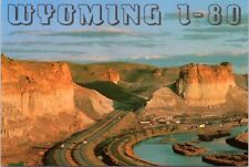 Postcard Wyoming Interstate 80 aerial view picture