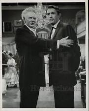 1957 Press Photo Actors Gregory Peck and Charles Bickford in 