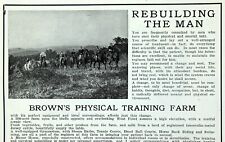 1915 BROWN'S PHYSICAL TRAINING FARM Advertising Original Antique Print Ad picture