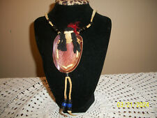 Vintge Handmade Native American Leather Necklace picture