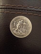 1+ OZ. LONGINES STERLING SILVER 3D HIGH RELIEF COIN WWII 1945 IWO JIMA +GOLD UNC picture