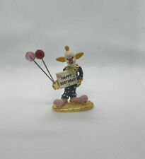 VTG Spoontiques Pewter Mini Gold Clown - Happy Birthday Sign & Balloons K1496 picture