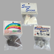 NEW Set of 3 Science Project Grow Rocks Snow Stone Popcorn Rock Rainbow Crystals picture
