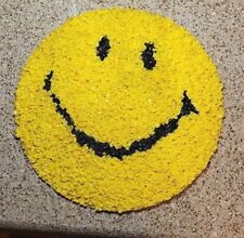 Vintage 70's Melted Plastic Popcorn Smiley Face.   13.5 inches. picture