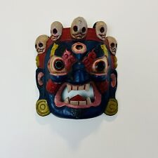 Mahakala Tibetan Buddhist Wooden Ceremonial Mask - god demon ritual skulls picture