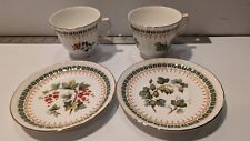Vintage DUCHESS BONE CHINA ENGLAND Teacup & Saucer Footed, Ribbed Cup (set of 2) picture