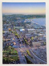 Greetings from Rhode Island Aerial of Americas Cup Blvd & Thames Street Postcard picture