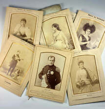 6 Antique French Cabinet Card Souvenir Photos of Actors, Vaudeville, Performers picture