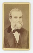 Antique CDV Circa 1870s Older Man With Chin Beard in Suit Barhydt Rochester, NY picture